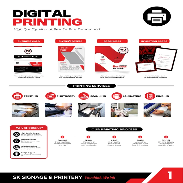 Professional printing samples