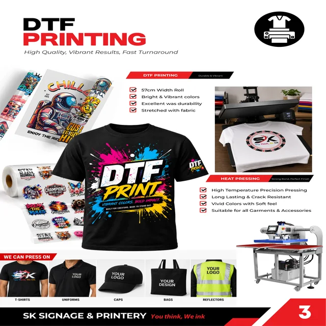 DTF and t-shirt samples