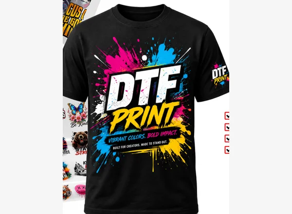 Printed custom t-shirt example from the SK Printery catalogue